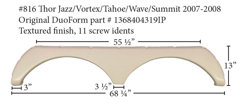 816 Thor Rv Fiberglass Tandem Fender